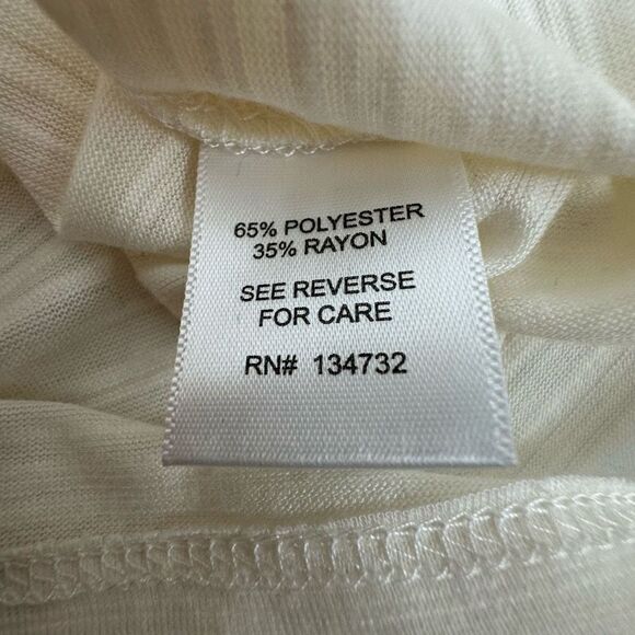 Allie & Rob Women's Size M Twisted Front Short Sleeve Top Ivory With Lace Sleeve - Picture 9 of 12